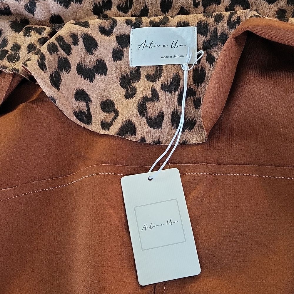Active USA Leopard Print Moto Jacket - Picture 9 of 12